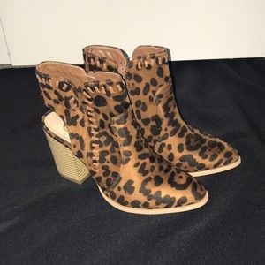 Cheetah Print Ankle Boots, Size 7.5, Never Worn!!